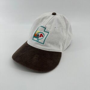 AS Colour Cord 2 Tone Baseball Cap White Brown Embroidered Utah Logo OSFA